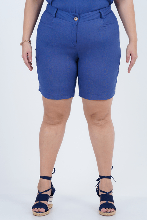 Bermuda Plus Size Feminino Linho Casulo