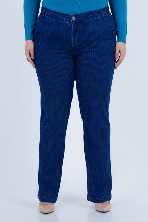 Calça Plus Size Feminino Reta Jeans Royal