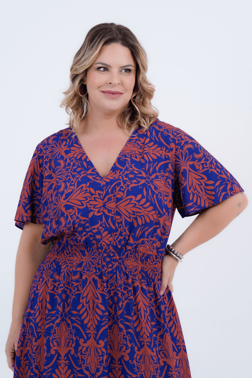 Vestido Plus Size Feminino Midi Adereço