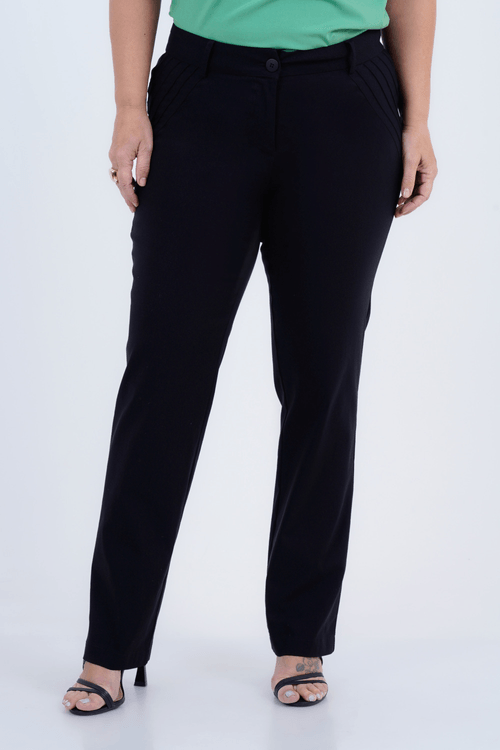 Calça Plus Size Feminino Reta Alfaiataria Vértice