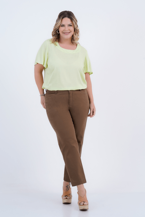 Blusa Plus Size Feminino Manga Curta Candy