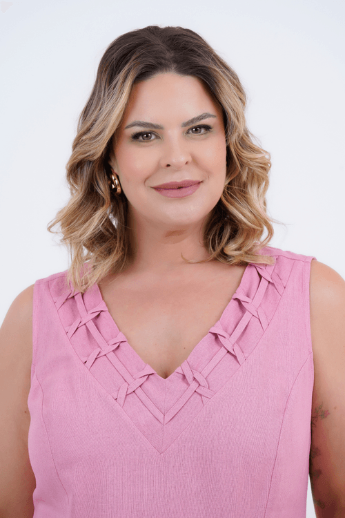 Vestido Plus Size Feminino Médio Linho Afrodite