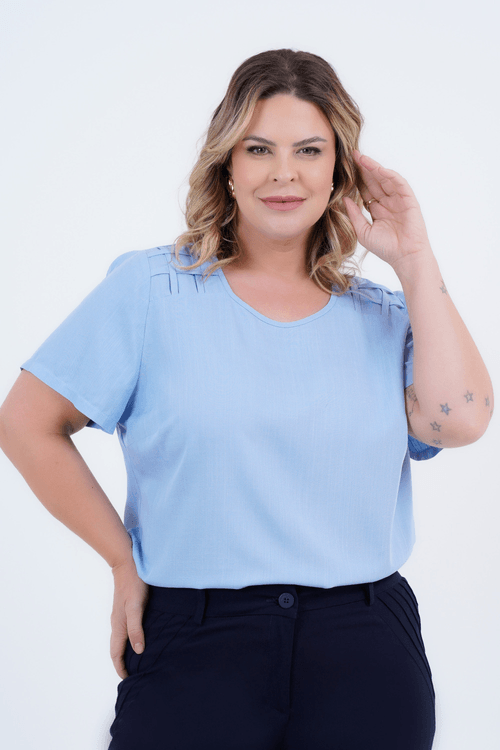 Blusa Plus Size Feminino Manga Curta Mares