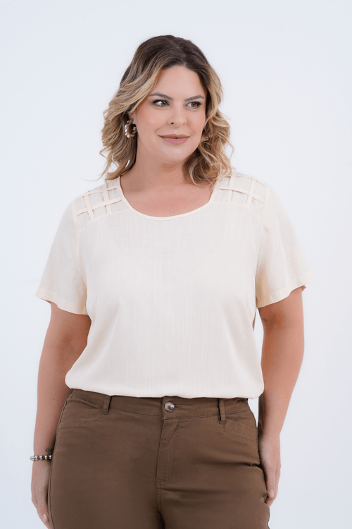 Blusa Plus Size Feminino Manga Curta Mares