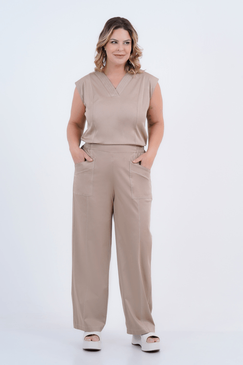 Calça Plus Size Feminino Pantalona Positano