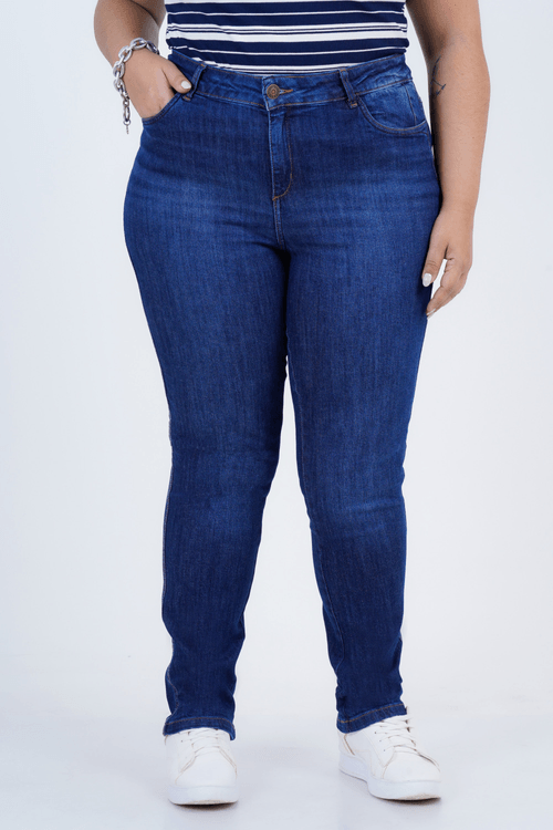 Calça Plus Size Feminino Skinny Jeans Blue