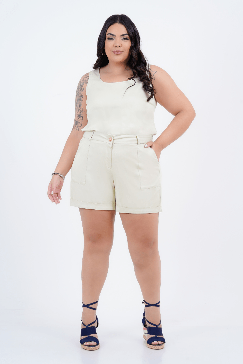 Shorts Plus Size Feminino Evidência