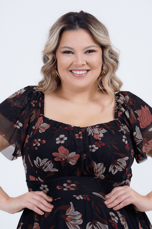 Vestido Plus Size Feminino Midi Tule Provence