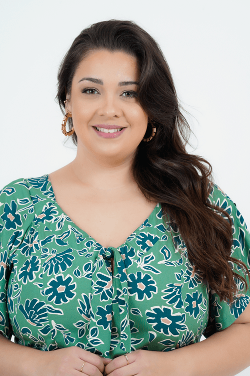 Vestido Plus Size Feminino Midi Florido