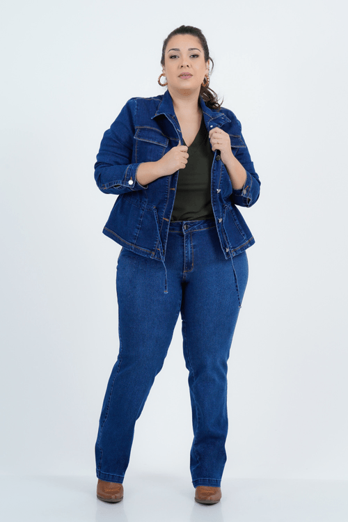 Calça Plus Size Feminino Reta Jeans Sublime