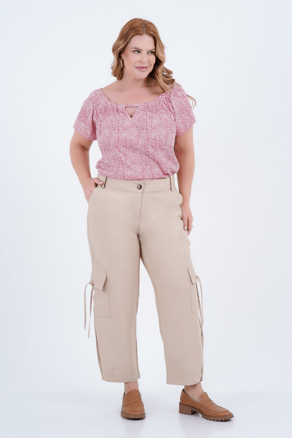 Calça Plus Size Feminino Reta Alfaiataria