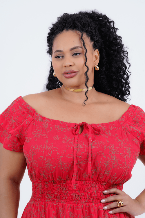 Vestido Plus Size Feminino Médio Laise Lavínia