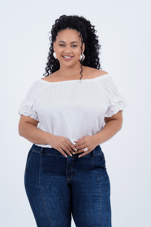 Blusa Plus Size Feminino Manga Curta Manarola