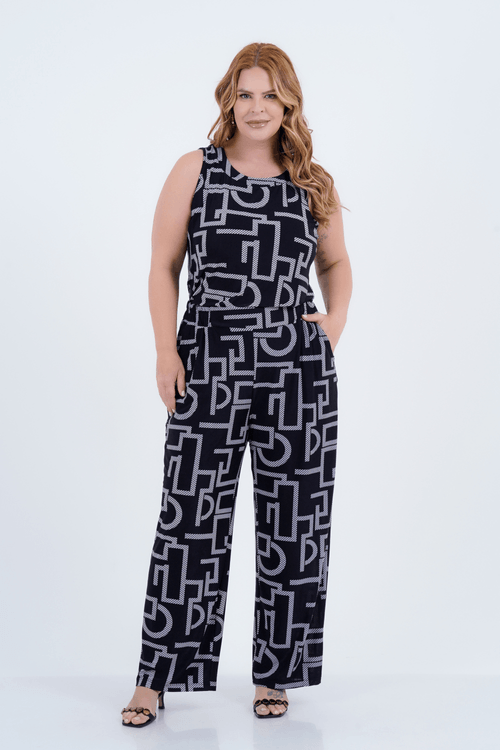 Calça Plus Size Feminino Pantalona Veneza