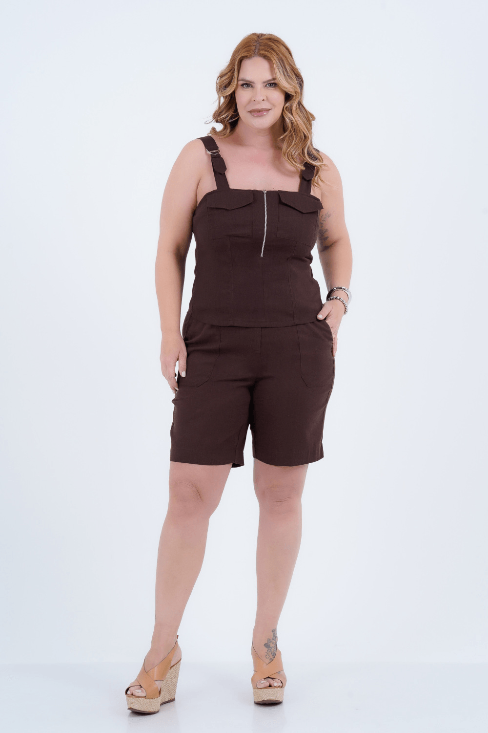 Regata Plus Size Feminino Linho Sole