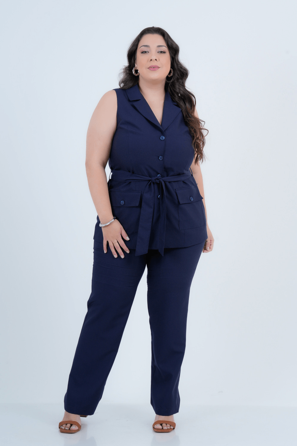 Colete Plus Size Feminino Alfaiataria Bolonha