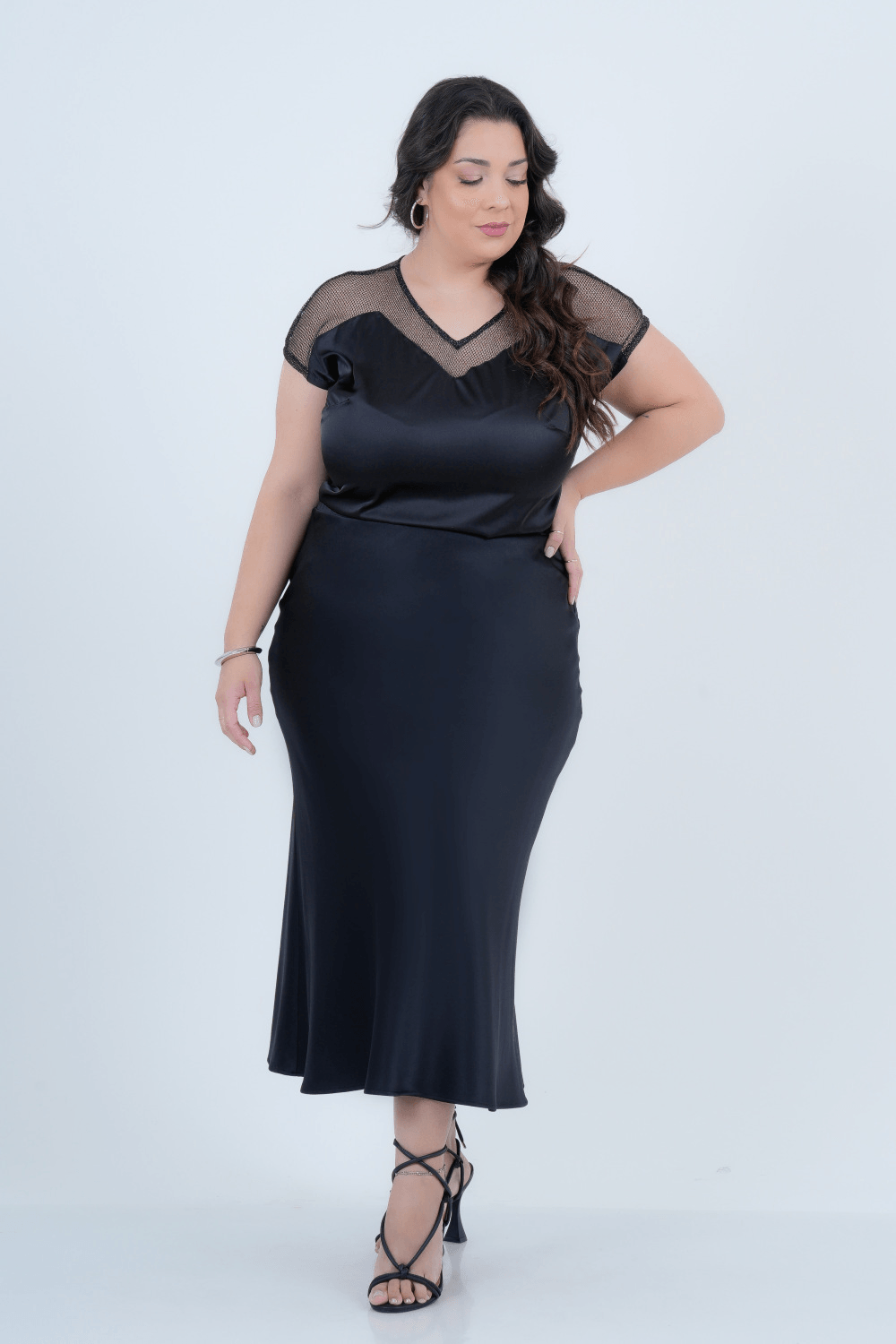 Blusa Plus Size Feminino Manga Curta Gloss
