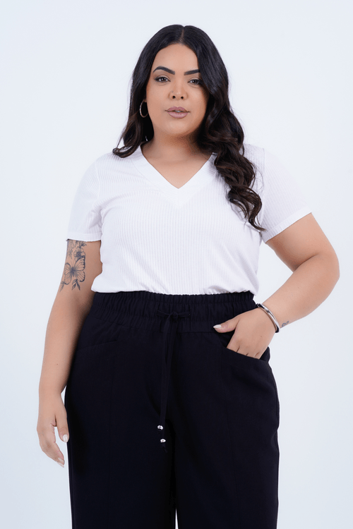 Blusa Plus Size Feminino Manga Curta Tarsila