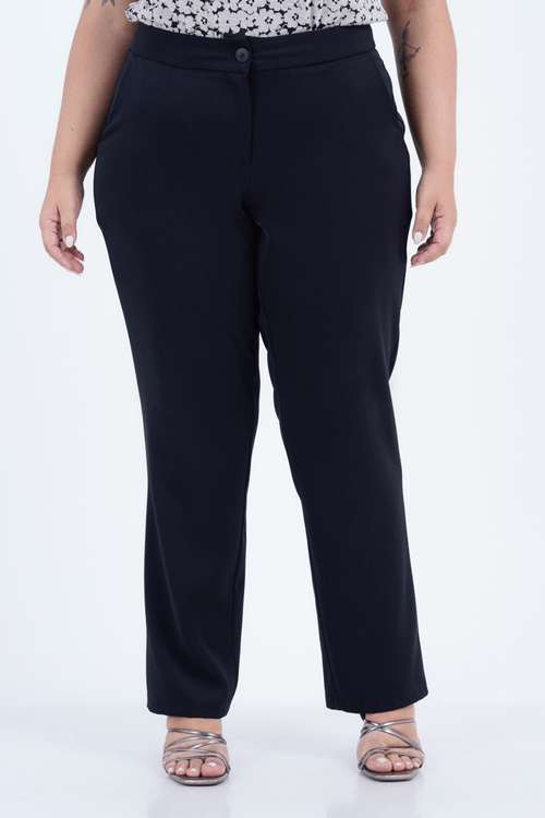 Calça Plus Size Feminino Reta Alfaiataria Maloni