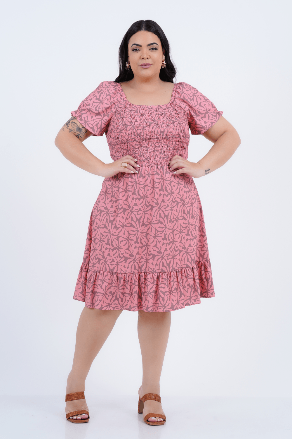 Vestido Plus Size Feminino Médio Francesca
