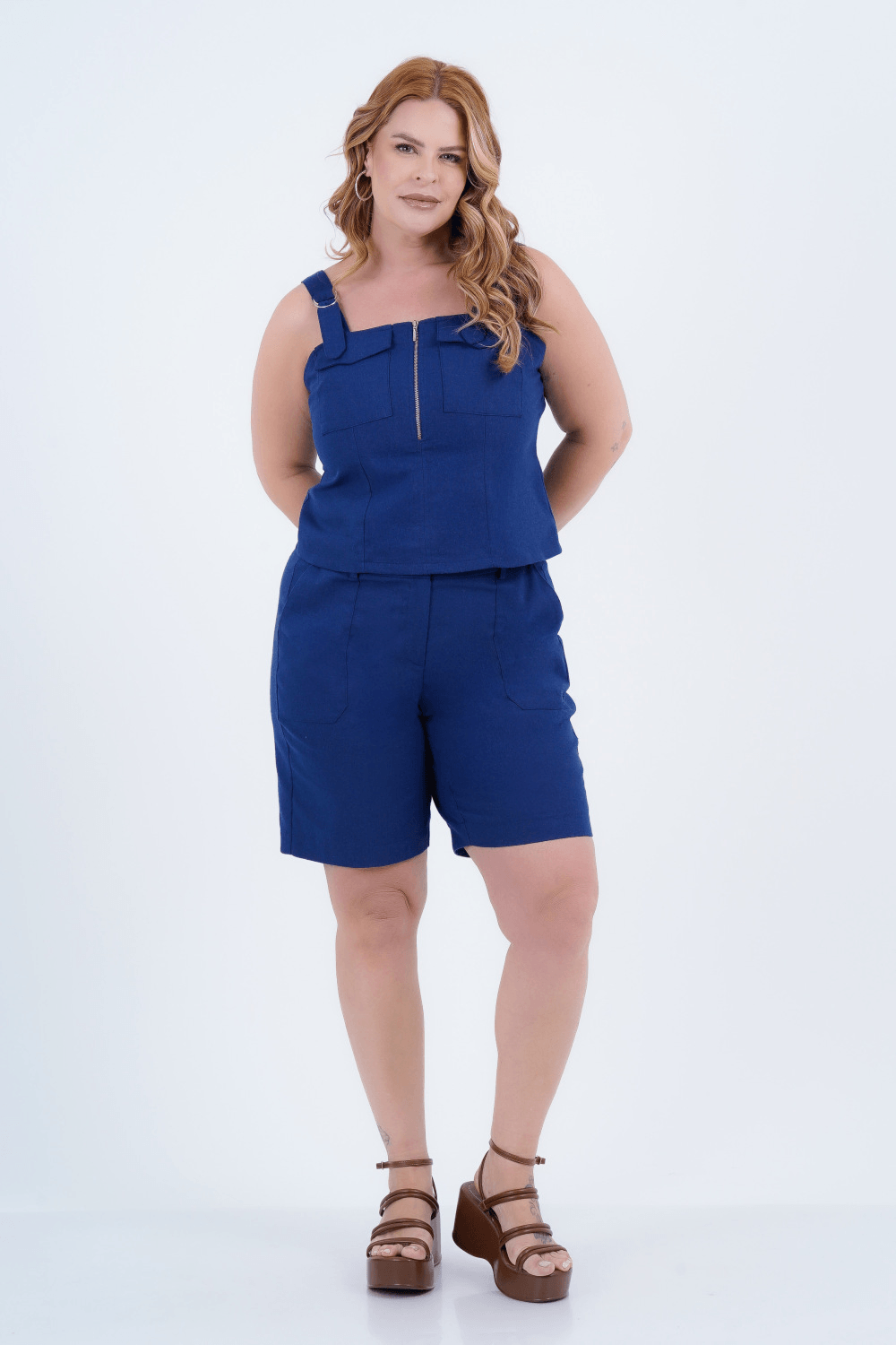 Regata Plus Size Feminino Linho Sole