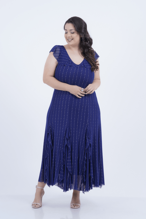 Vestido Plus Size Feminino Maxi Tule Dalia