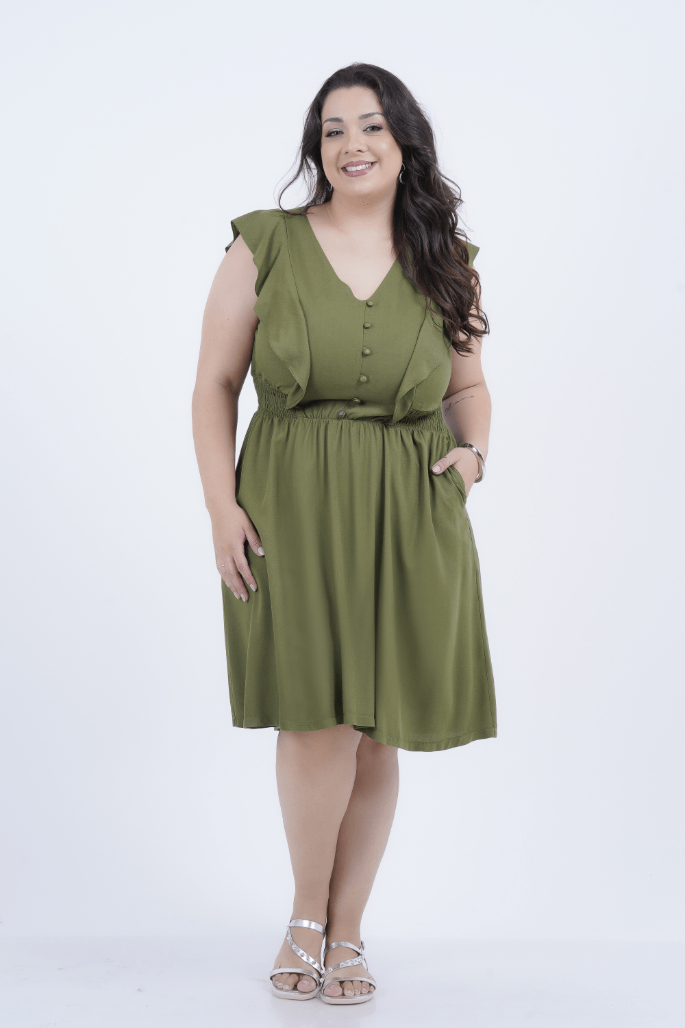 Vestido Plus Size Feminino Médio Barolo
