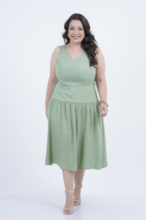 Vestido Plus Size Feminino Midi Intrecciato