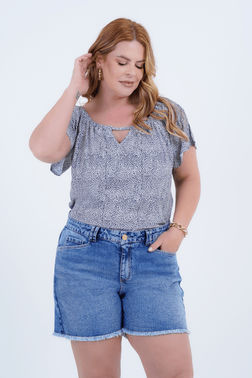 Blusa Plus Size Feminino Manga Curta Dove