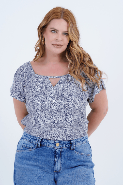 Blusa Plus Size Feminino Manga Curta Dove