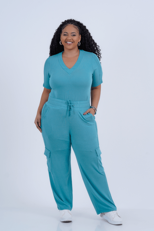 Blusa Plus Size Feminino Manga Curta Comodità