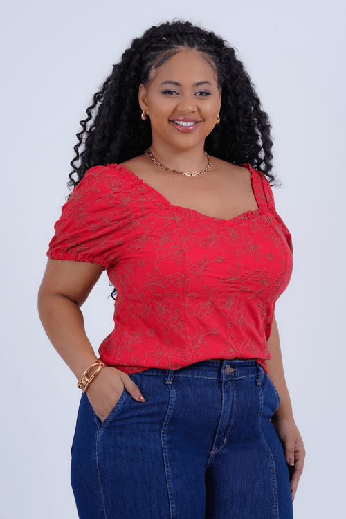 BLUSA PLUS SIZE FEMININO MANGA CURTA LAZIO