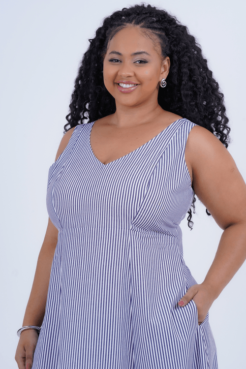 VESTIDO PLUS SIZE FEMININO MÉDIO STRISCE