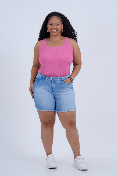 Shorts Plus Size Feminino Jeans Fiorella
