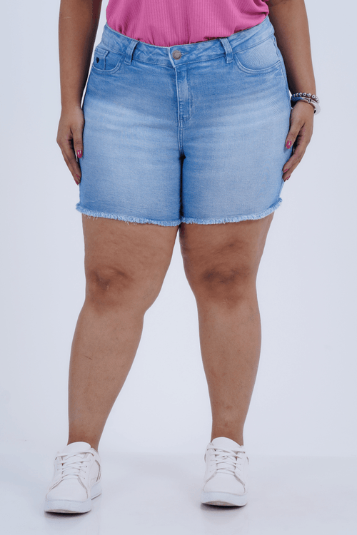 Shorts Plus Size Feminino Jeans Fiorella