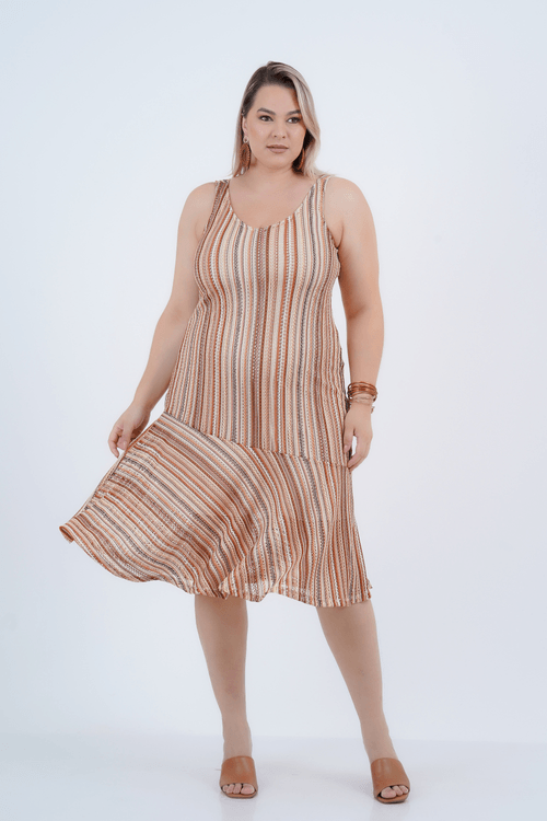 VESTIDO PLUS SIZE FEMININO MIDI FIORELLA