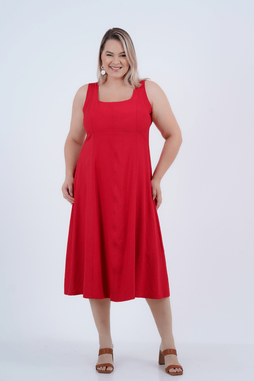 Vestido Plus Size Feminino Midi Alfaiataria Agliè