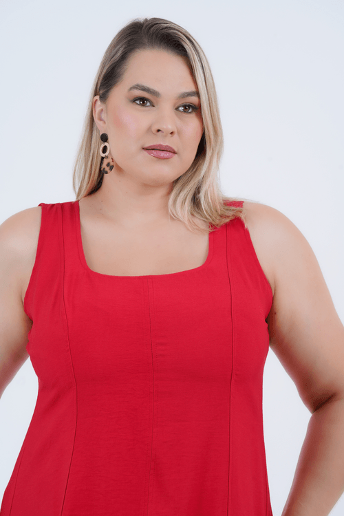 Vestido Plus Size Feminino Midi Alfaiataria Agliè