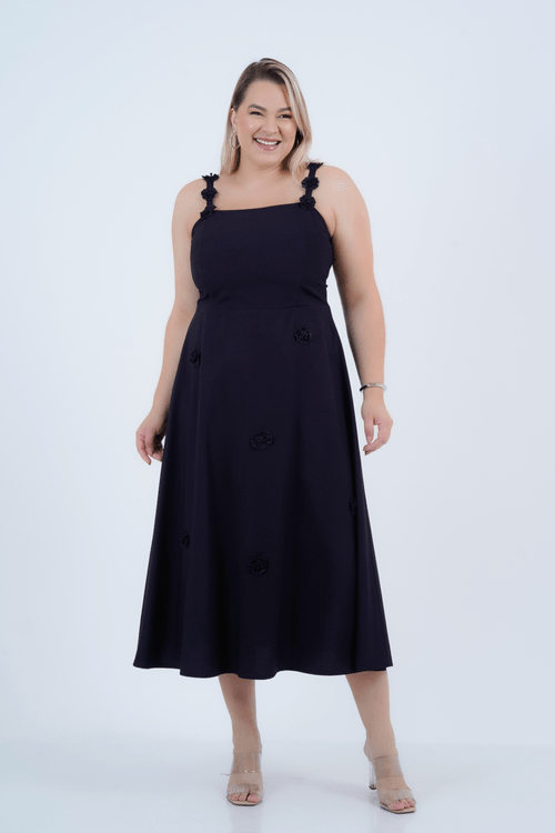Vestido Plus Size Feminino Maxi Alfaiataria Camille