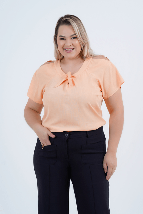 Blusa Plus Size Feminino Manga Curta Siestra