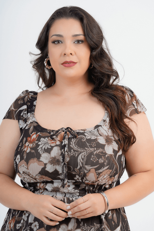 VESTIDO PLUS SIZE FEMININO MÉDIO TULE CIVITA