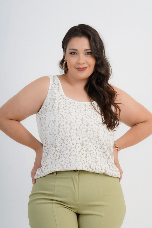 REGATA PLUS SIZE FEMININO RENDA LIA