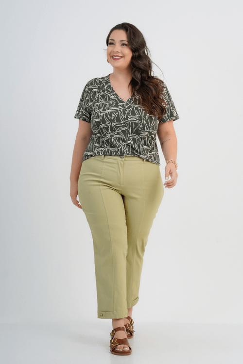 BLUSA PLUS SIZE FEMININO MANGA CURTA NAVIGARE