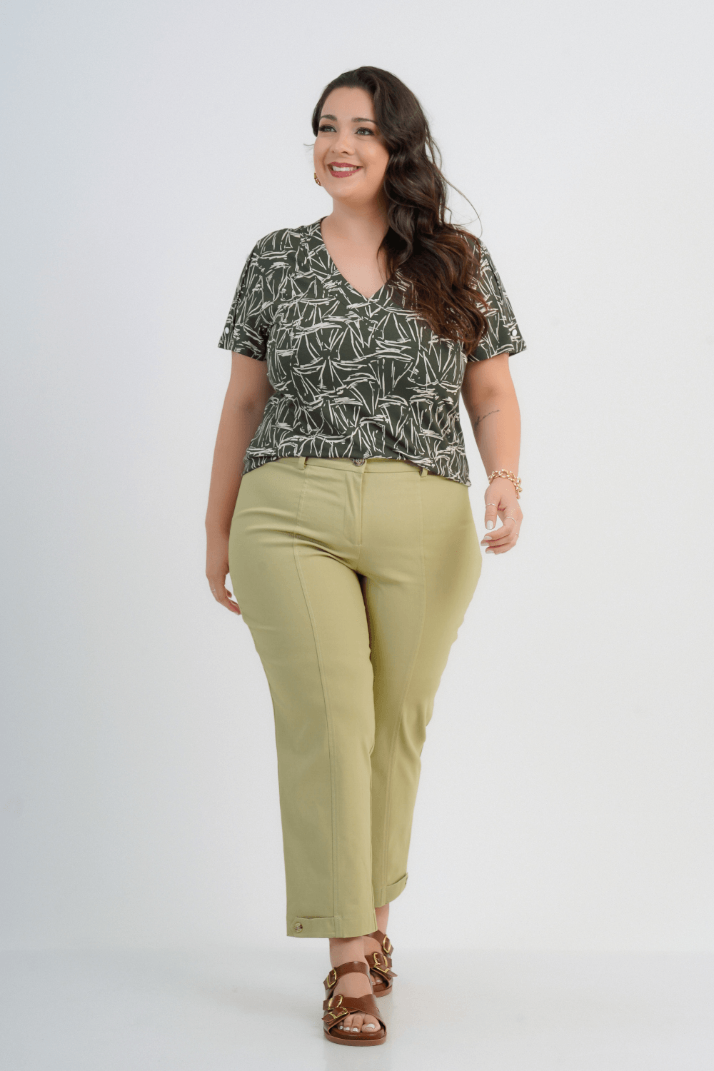 BLUSA PLUS SIZE FEMININO MANGA CURTA NAVIGARE