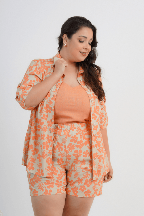 Camisão Plus Size Feminino Manga 3/4 Ciao