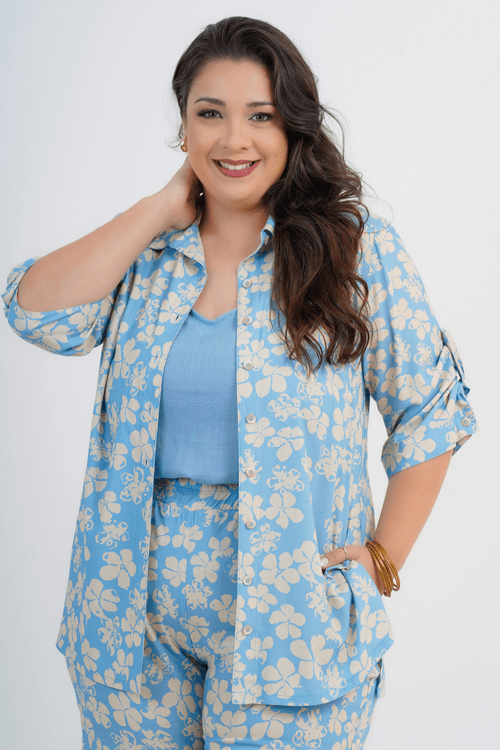 Camisão Plus Size Feminino Manga 3/4 Ciao