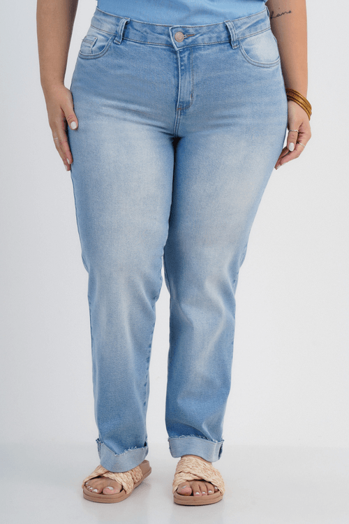 Calça Plus Size Feminino Cropped Jeans Villaggio