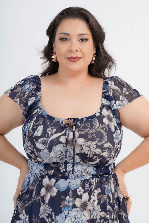 VESTIDO PLUS SIZE FEMININO MÉDIO TULE CIVITA