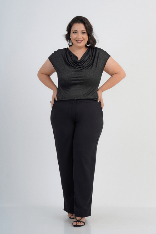 BLUSA PLUS SIZE FEMININO MANGA CURTA VINO