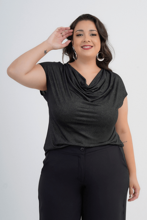 BLUSA PLUS SIZE FEMININO MANGA CURTA VINO